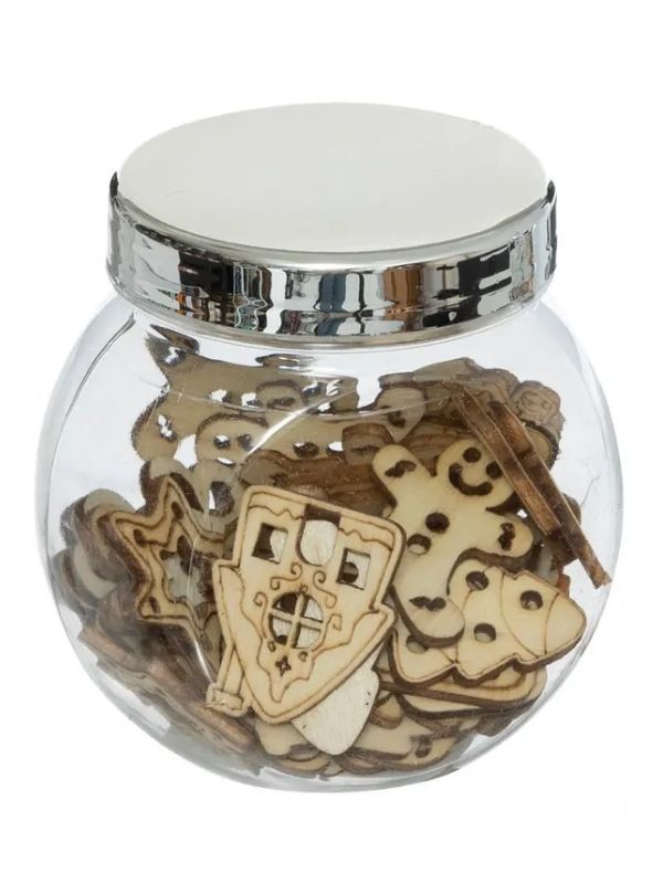 Accessorio Natalizio Kraft Gingerman In Legno 7Cm