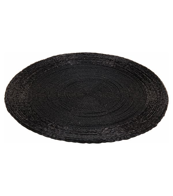 Tisch-Accessoire Für Weihnachten Untersetzer Aus Schwarzem Stoff 35Cm