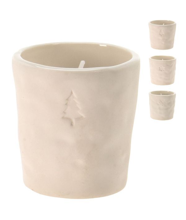 Candela Natalizia In Vaso Bianco 5Cm - Assortito