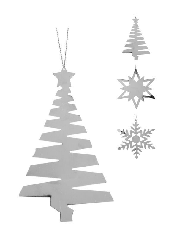 Weihnachtsanhänger 2 Stück Aus Silbernem Metall 9Cm - Sortiert