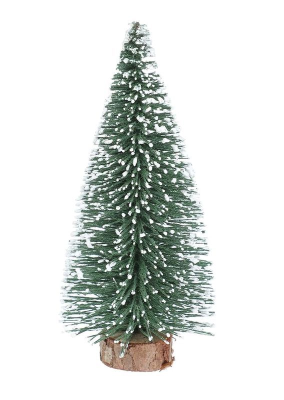 Albero Di Natale Decorativo Verde Con Base In Legno 35Cm
