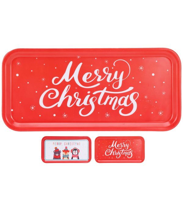 Tisch-Accessoire Für Weihnachten Melamin-Tablett 32X15Cm - Sortiert