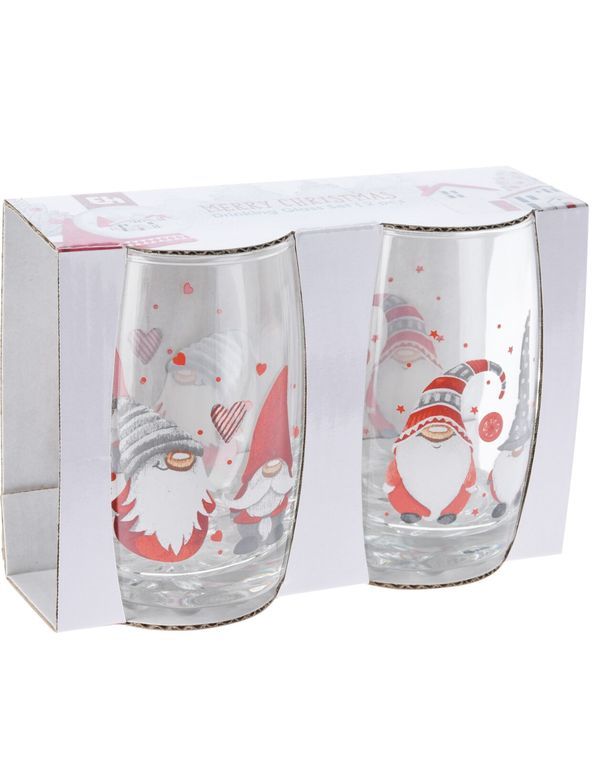 Articolo Da Tavola Natalizio 2 Bicchieri In Vetro 300Ml