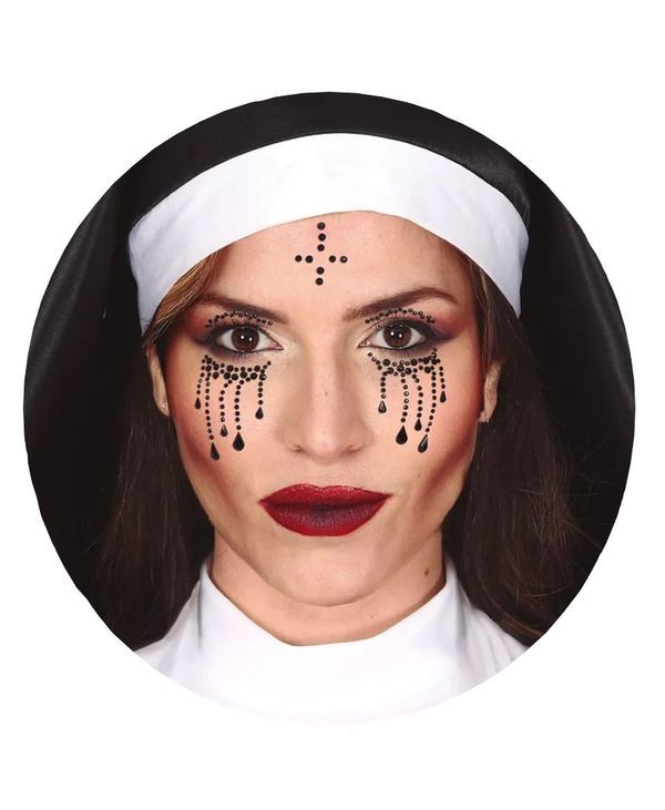 Gioielli Adesivi Di Halloween Per Il Viso - Suora