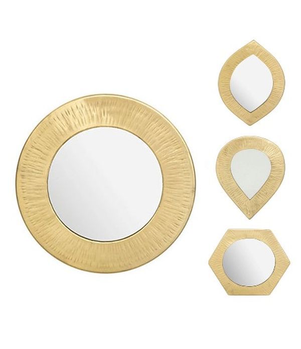 Specchio In Metallo Oro Romy 18X18Cm - Assortito