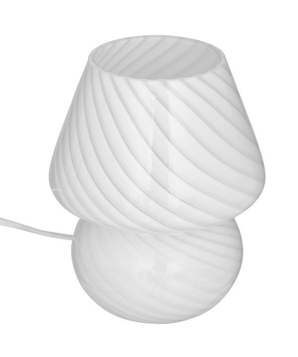 Lampada Da Tavolo A Fungo Cara In Vetro Bianco 18Cm