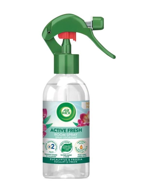AIR WICK Active Fresh Spray D'Ambiance Freesia Et Eucalyptus 237Ml