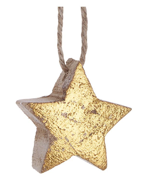Weihnachtsdekoration haley goldener Stern Holz 5cm