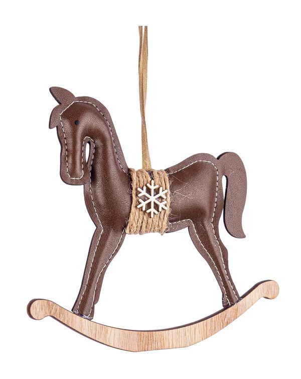 Addobbo Natalizio Cavalluccio Beige 14Cm
