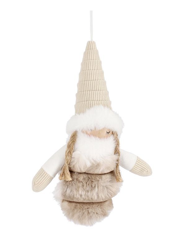 Weihnachtsdekoration camille beige-weißer Engel Stoff 11x18cm