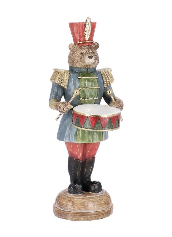 Weihnachts-Nussknacker brendan teddybär mit trommel Harz 11x25.5cm