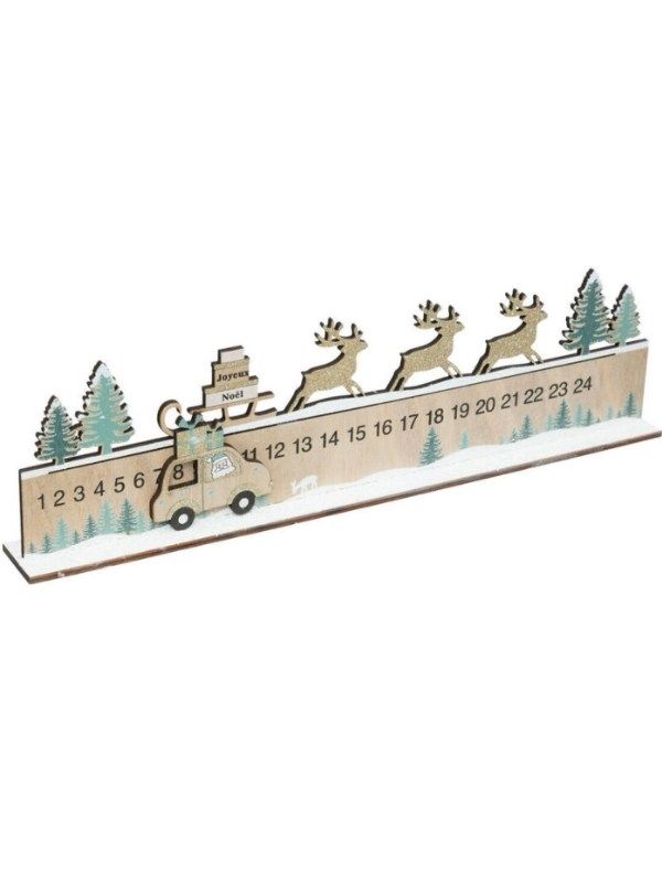 Holz-Adventskalender Mit Spielzeugauto 40Cm