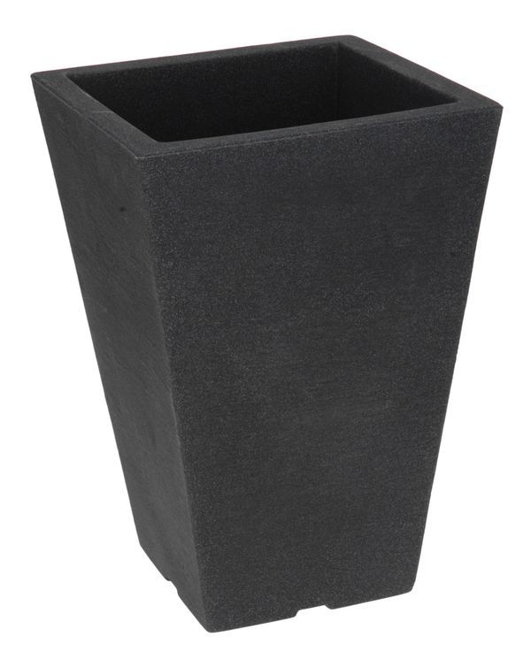 Pot De Jardin En Plastique Anthracite 27X27X45Cm
