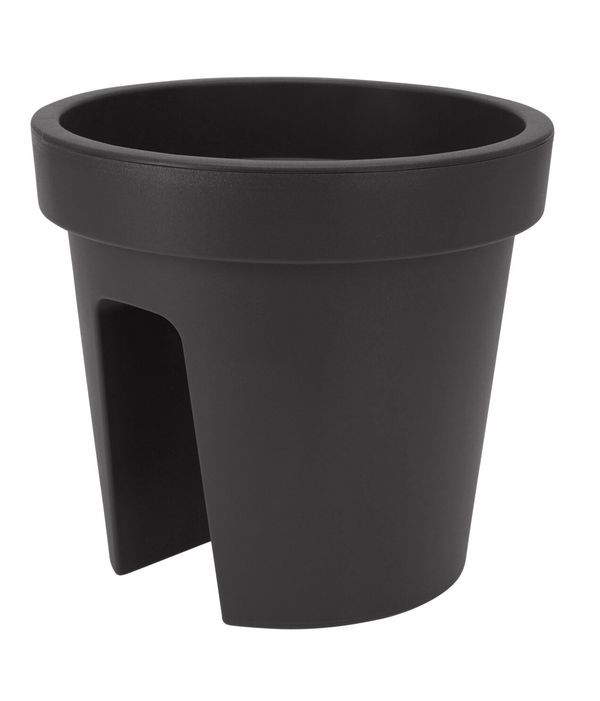 Vaso Da Balcone In Plastica Antracite 28X25Cm