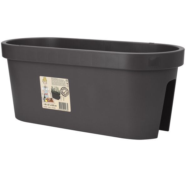 Pot De Jardin En Plastique Anthracite 59X25Cm