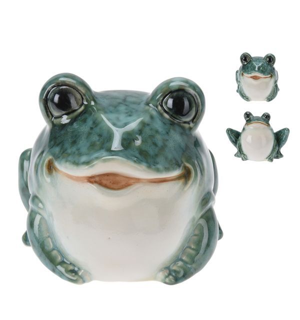 Gartendeko Frosch Porzellan 13X7X9Cm - Sortiert