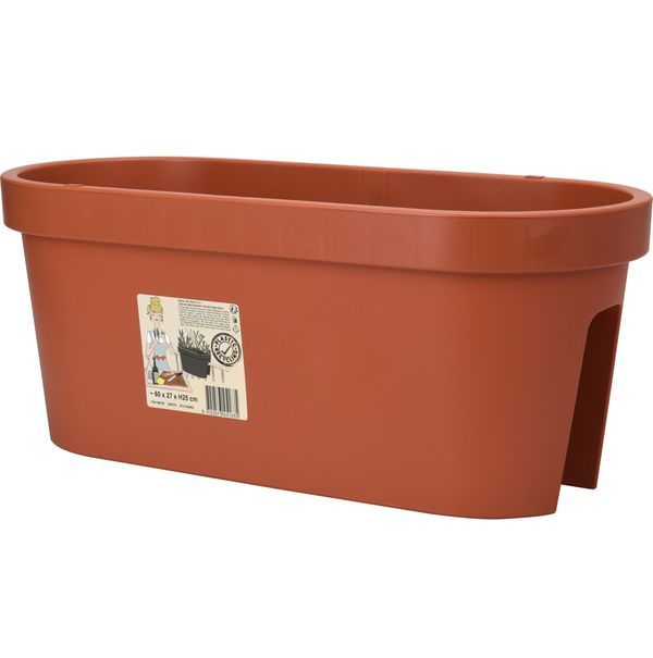 Vaso Da Balcone In Plastica Terra 60X25Cm