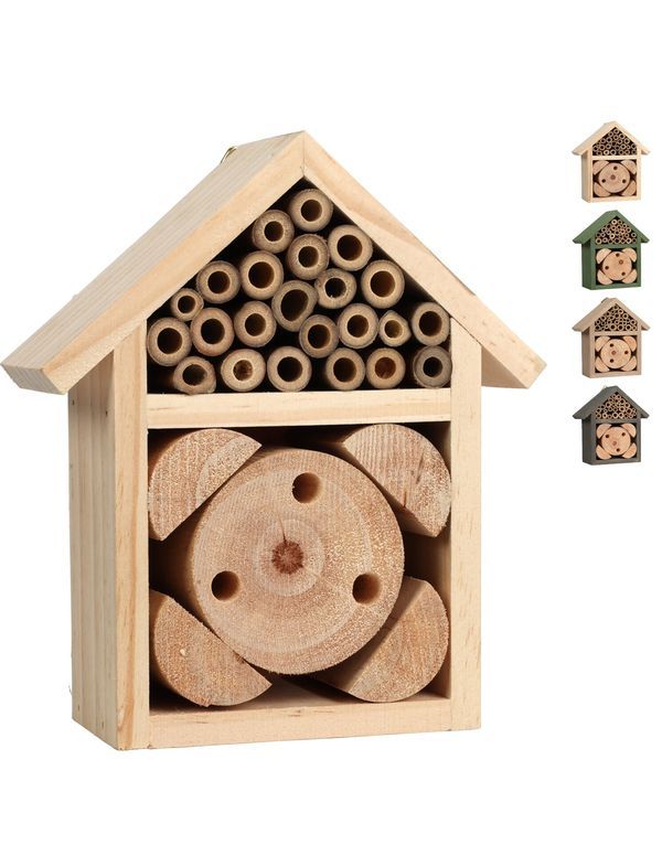 Garten-Accessoire Holz-Insektenhotel 13Cm - Sortiert