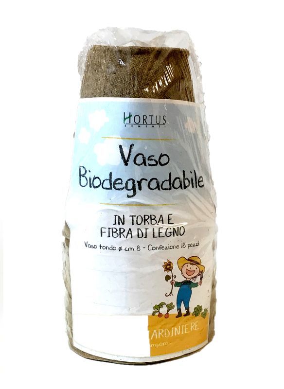 PROGETTO BIMBI Vaso Biodegradabile 8 Pezzi 18Cm