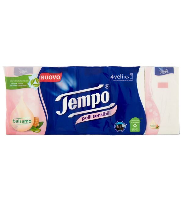 TEMPO Mouchoirs Pelli Sensivili 10 Pièces 