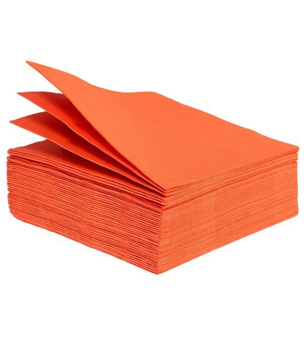  Serviettes Unicolores Orange 40 Pièces 38X38Cm