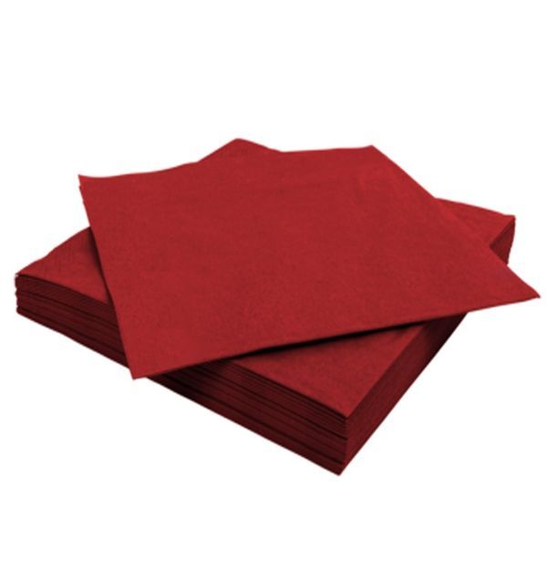  Serviettes Unicolores Bordeaux 40 Pièces 38X38Cm