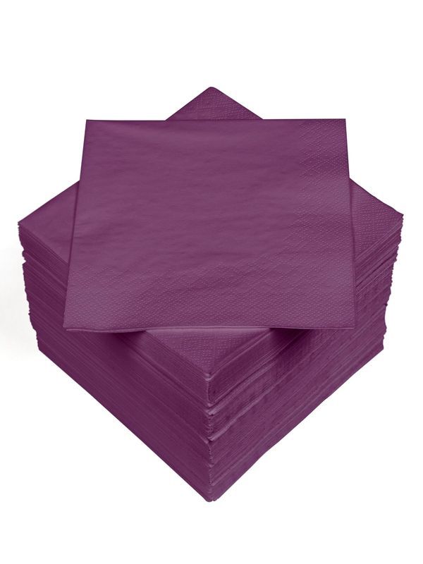  Serviettes Unicolores Améthyste 40 Pièces 38X38Cm