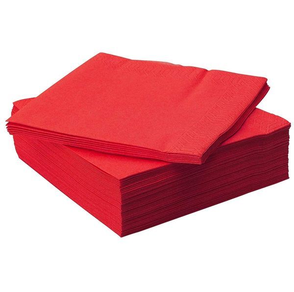  Serviettes Unicolores Rouge 40 Pièces 25X25Cm