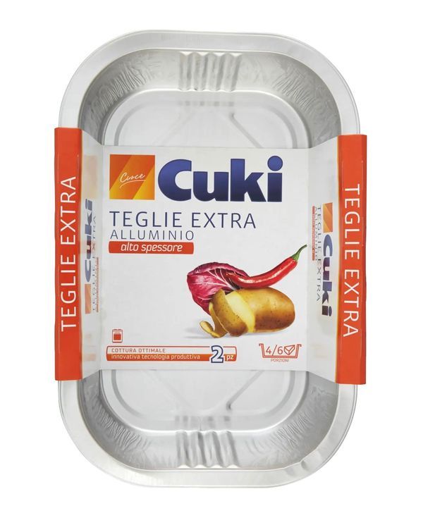 CUKI Vaschette Alluminio Alte 6 Porzioni - 2 Pezzi 