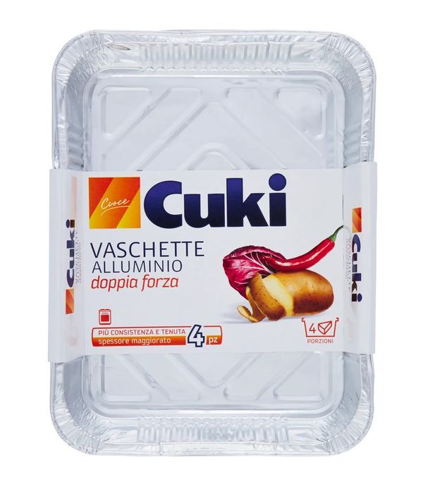 CUKI Vaschette Alluminio 4 Porzioni - 4 Pezzi 