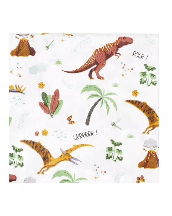 Article Sur Les Fêtes À Thème Dinosaures Serviettes 33X33Cm
