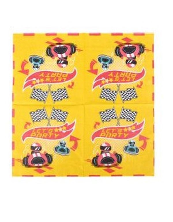 Themenparty-Artikel Rennwagen Servietten 33X33Cm