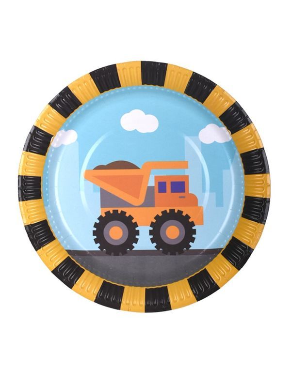 Article Sur Les Fêtes À Thème Véhicules De Travail Petite Assiette 18Cm
