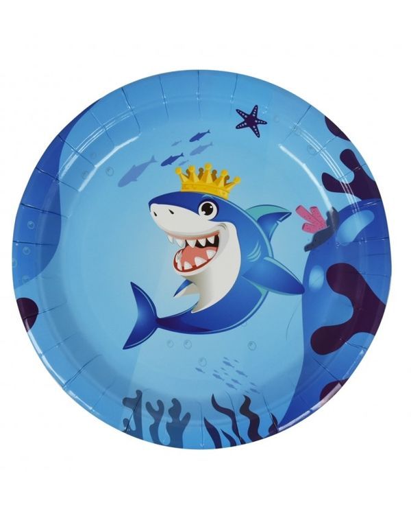 Article Sur Les Fêtes À Thème Requin Grande Assiette 23Cm