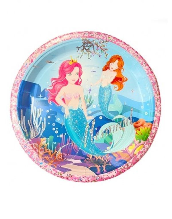 Articolo Party A Tema Sirena Piatto Grande 23Cm