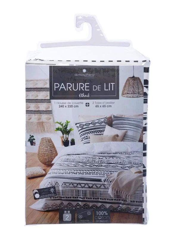 Ensemble De Lit Double Imprimé Etnik 240X220Cm