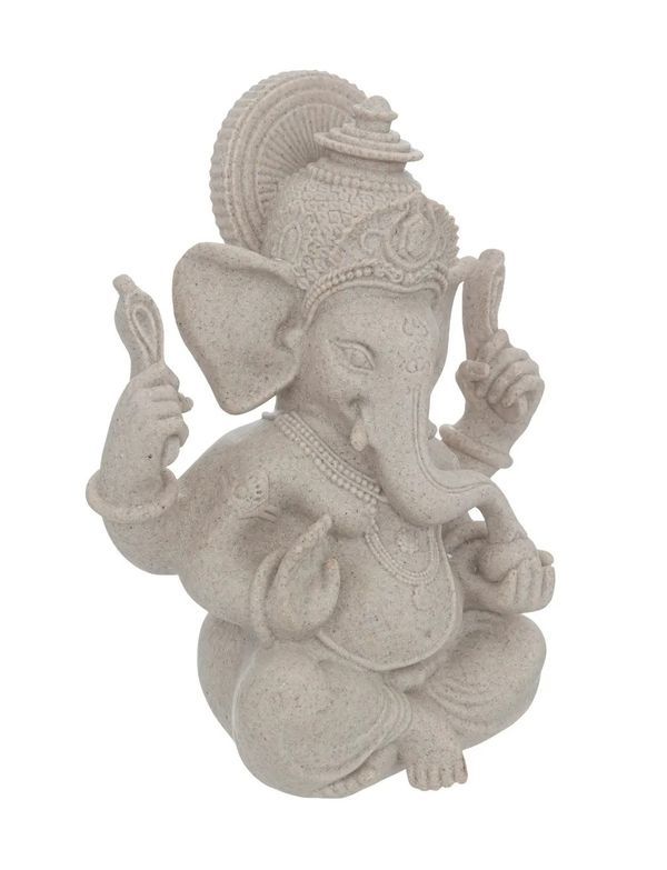 Ganesh-Deko Aus Beigem Harz 25Cm