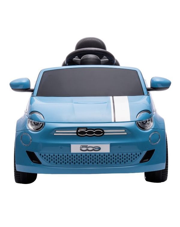 Auto Elettrica Per Bambini Fiat 500e Azzurra Con Telecomando 97,5X54X32Cm 