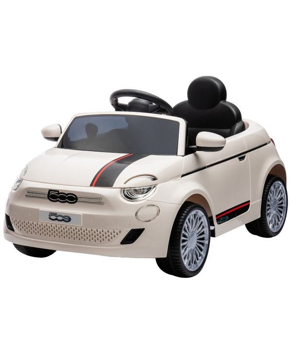 Auto Elettrica Per Bambini Fiat 500e Bianca Con Telecomando 97,5X54X32Cm 