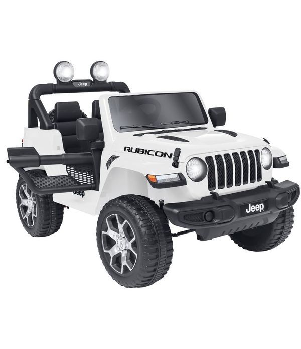 Auto Elettrica Per Bambini Jeep Wrangler Bianca Con Telecomando 127X70X80Cm 