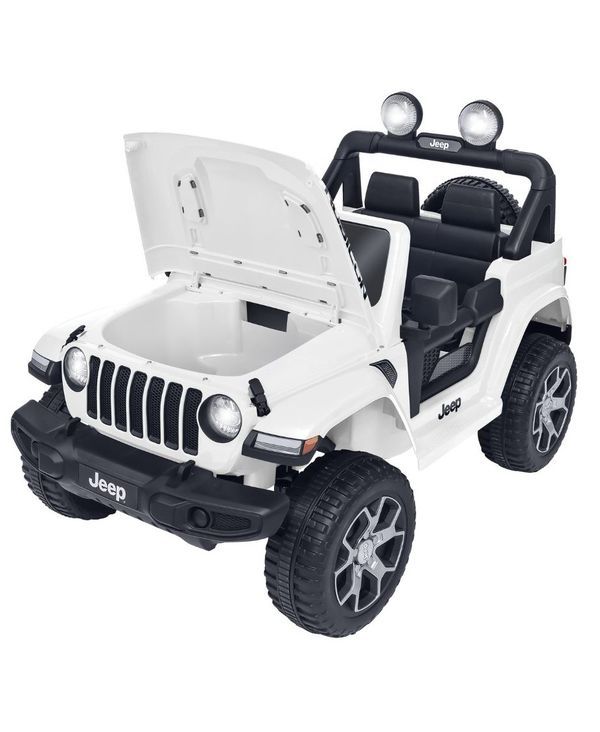 Auto Elettrica Per Bambini Jeep Wrangler Bianca Con Telecomando 127X70X80Cm 