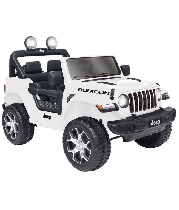 Auto Elettrica Per Bambini Jeep Wrangler Bianca Con Telecomando 127X70X80Cm 