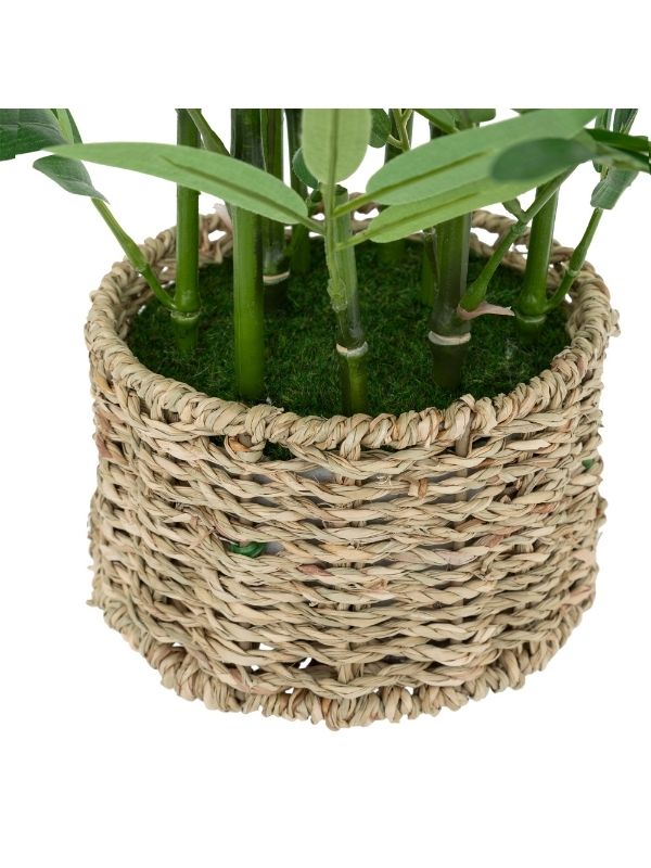 Pianta Artificiale Déco Bambù Ly Con Vaso Naturale 46Cm