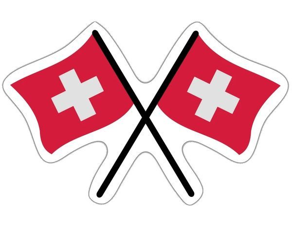 Bandiera Svizzera 4 Stikers Per Auto
