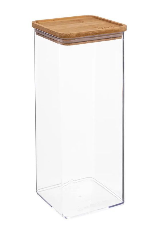 Küchenorganizer Aus Kunststoff Mit Bambusdeckel Eske Quadrat 2L