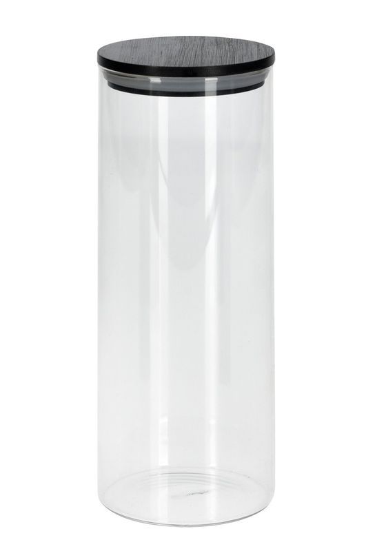Organisateur De Cuisine En Verre Et Bois Noir 1L