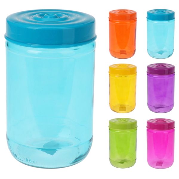 Pot en verre 660 ml 6 couleurs