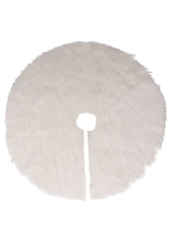 Base Per Albero Di Natale Bianco Effetto Pelo 90Cm