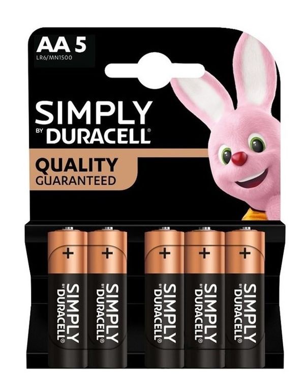 DURACEL Batterie Simply AAA Ministilo Blister 5 Pezzi