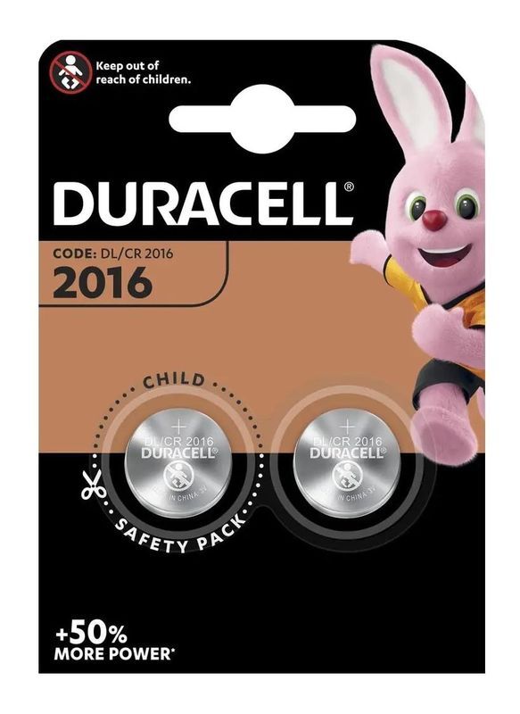 DURACEL Batteria A Bottone CR2016 Litio Blister 2 Pezzi